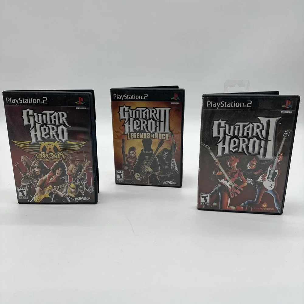 Sony PS2 Guitar Hero Game Lot Guitar Hero Bundle Lot of 3 Complete Manuals